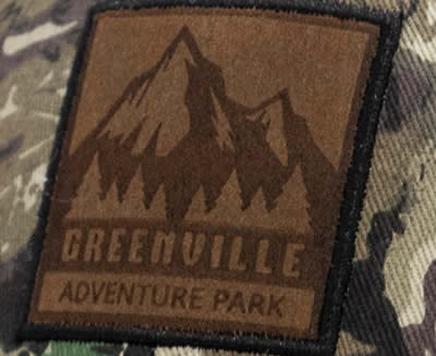 Example LASER ETCHED FAUX LEATHER PATCH